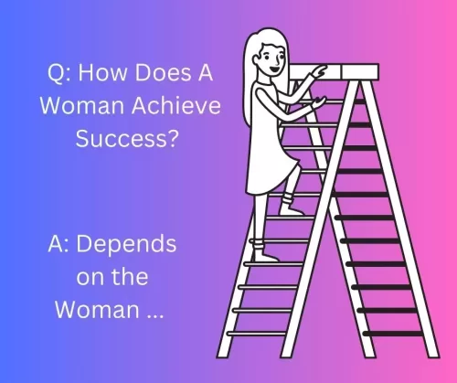 woman climbing ladder graphic