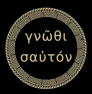 greek writing "know yourself."