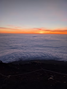 sunrise on Mount Fuji, we climbed Mount Fuji
